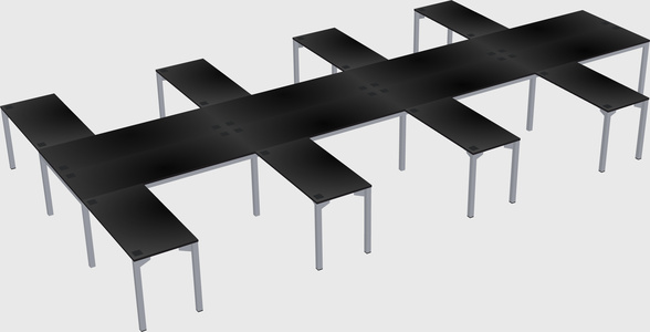 Shared l-shaped desk