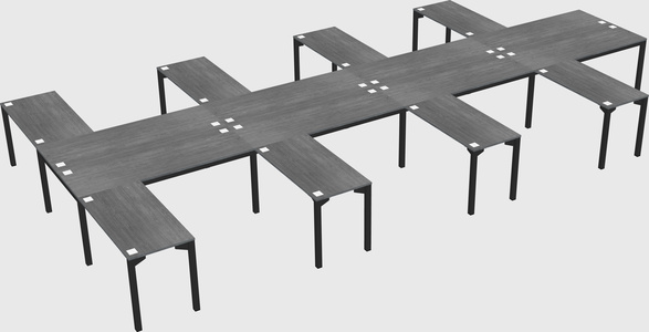 Shared l-shaped desk
