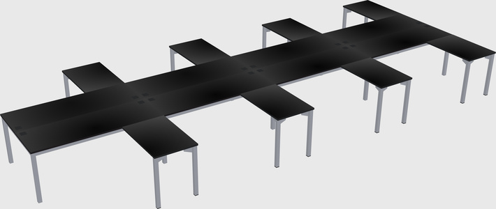 Shared l-shaped desk