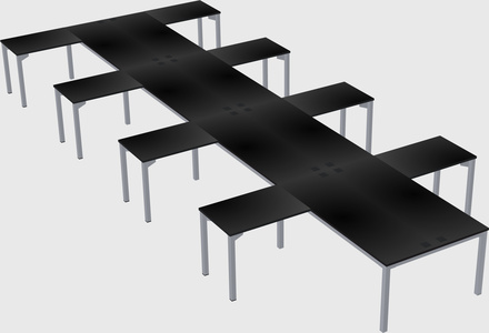 Shared l-shaped desk