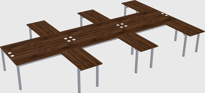 Shared l-shaped desk