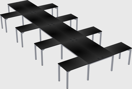Shared l-shaped desk