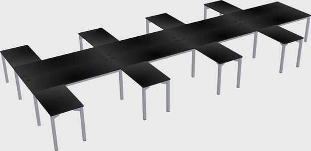 Shared l-shaped desk