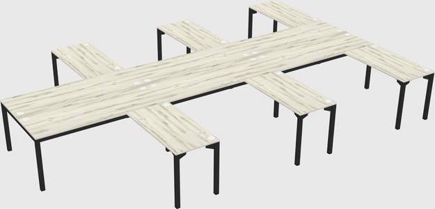 Shared l-shaped desk