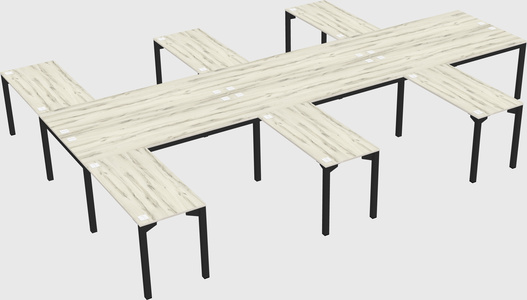 Shared l-shaped desk