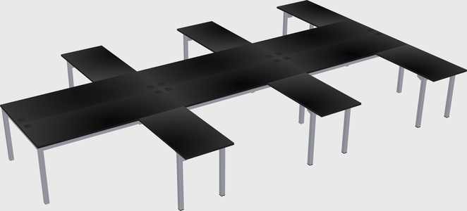 Shared l-shaped desk