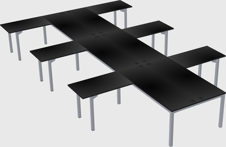Shared l-shaped desk