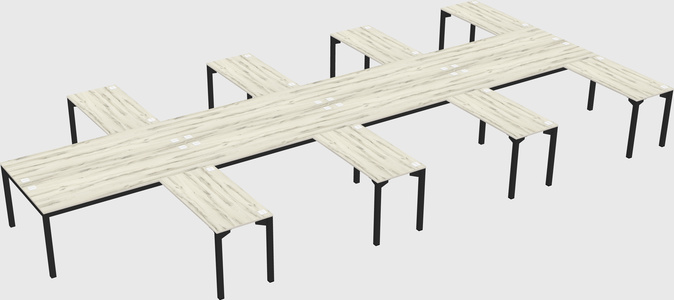 Shared l-shaped desk