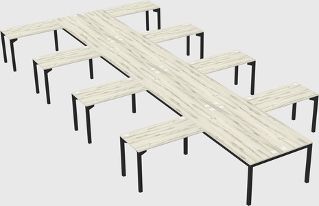 Shared l-shaped desk