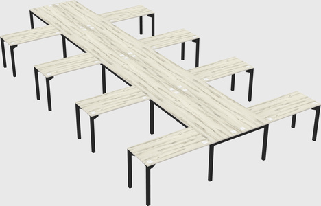 Shared l-shaped desk