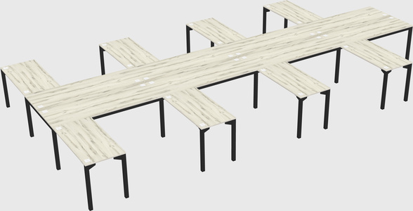 Shared l-shaped desk