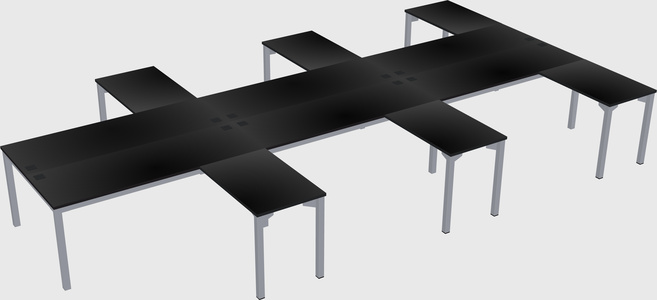 Shared l-shaped desk