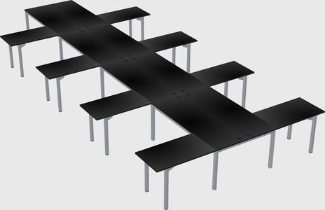 Shared l-shaped desk