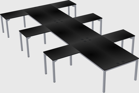 Shared l-shaped desk