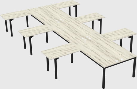Shared l-shaped desk