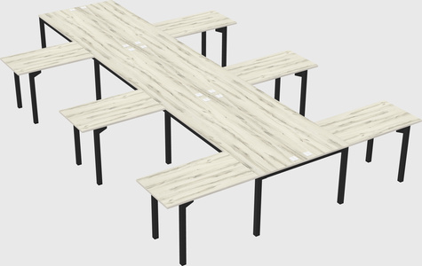 Shared l-shaped desk