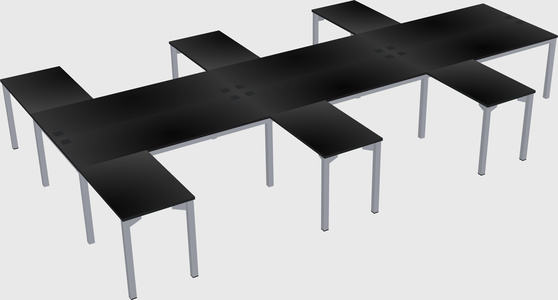 Shared l-shaped desk