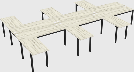 Shared l-shaped desk