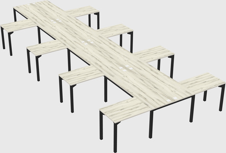 Shared l-shaped desk