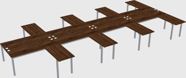 Shared l-shaped desk