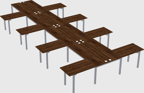Shared l-shaped desk