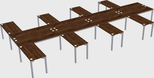 Shared l-shaped desk