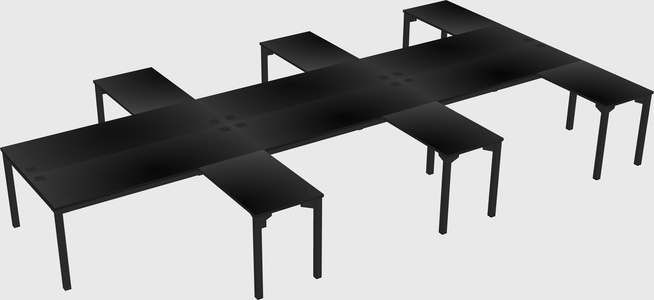 Shared l-shaped desk