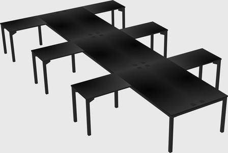Shared l-shaped desk