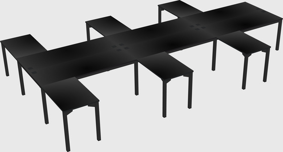 Shared l-shaped desk