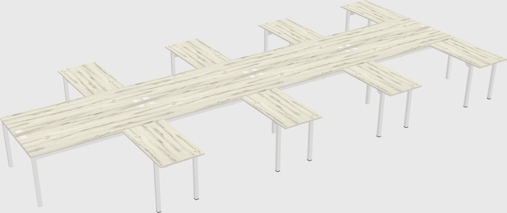 Shared l-shaped desk