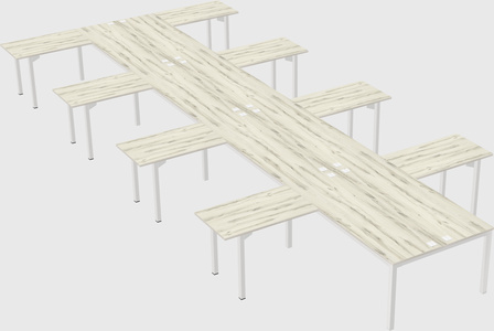 Shared l-shaped desk