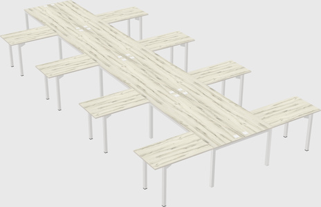 Shared l-shaped desk