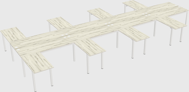 Shared l-shaped desk