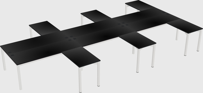 Shared l-shaped desk