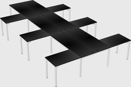 Shared l-shaped desk