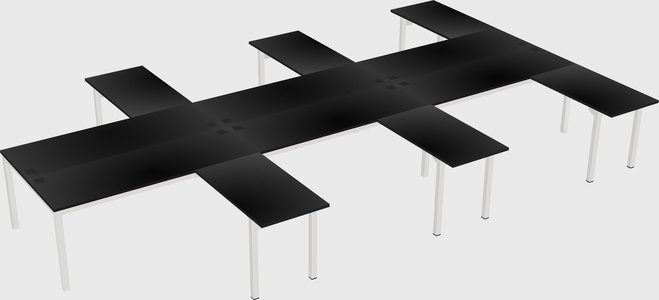 Shared l-shaped desk