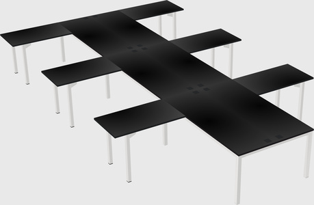 Shared l-shaped desk
