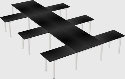 Shared l-shaped desk