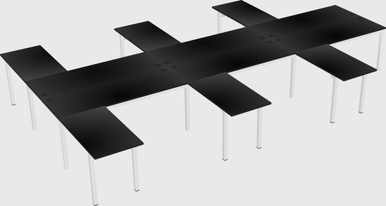 Shared l-shaped desk