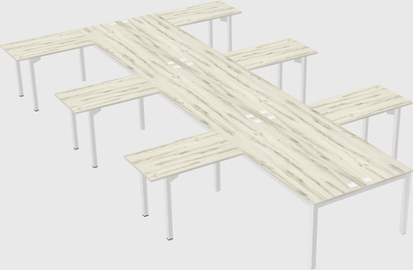 Shared l-shaped desk