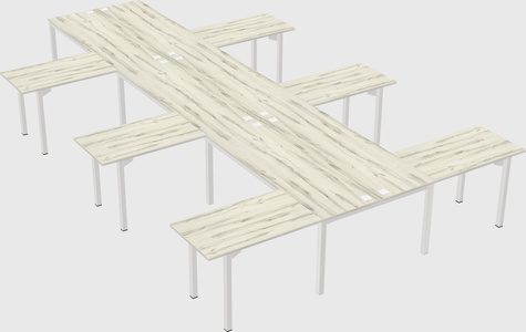 Shared l-shaped desk