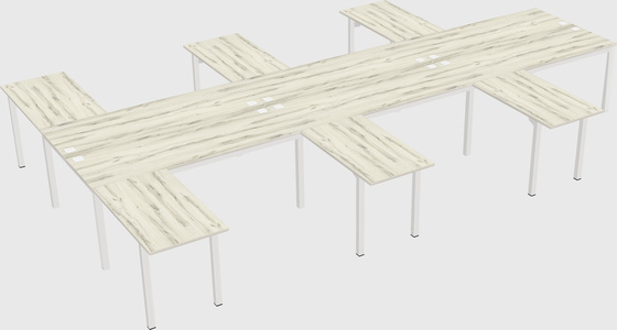 Shared l-shaped desk