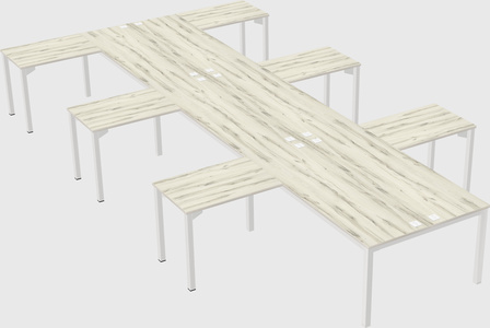 Shared l-shaped desk