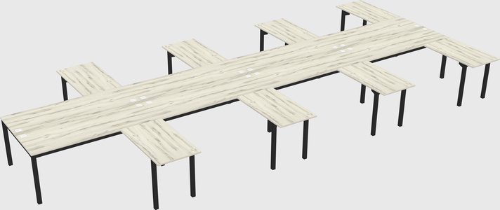 Shared l-shaped desk