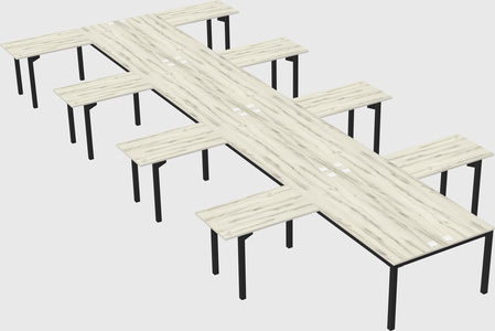 Shared l-shaped desk