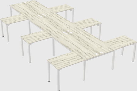 Shared l-shaped desk