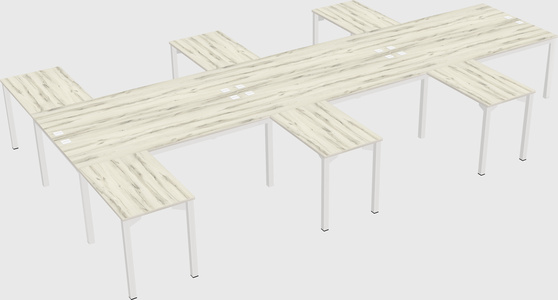 Shared l-shaped desk