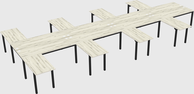 Shared l-shaped desk
