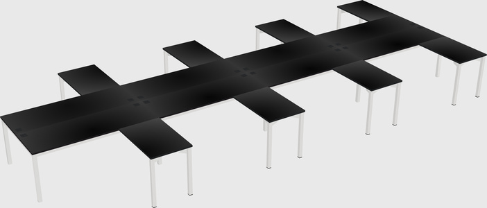 Shared l-shaped desk