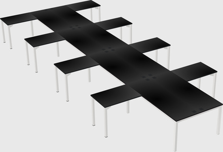 Shared l-shaped desk